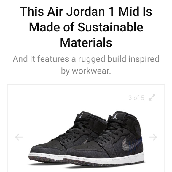 NWT Men's Jordan 1 Mid Crater Black - Picture 6 of 12